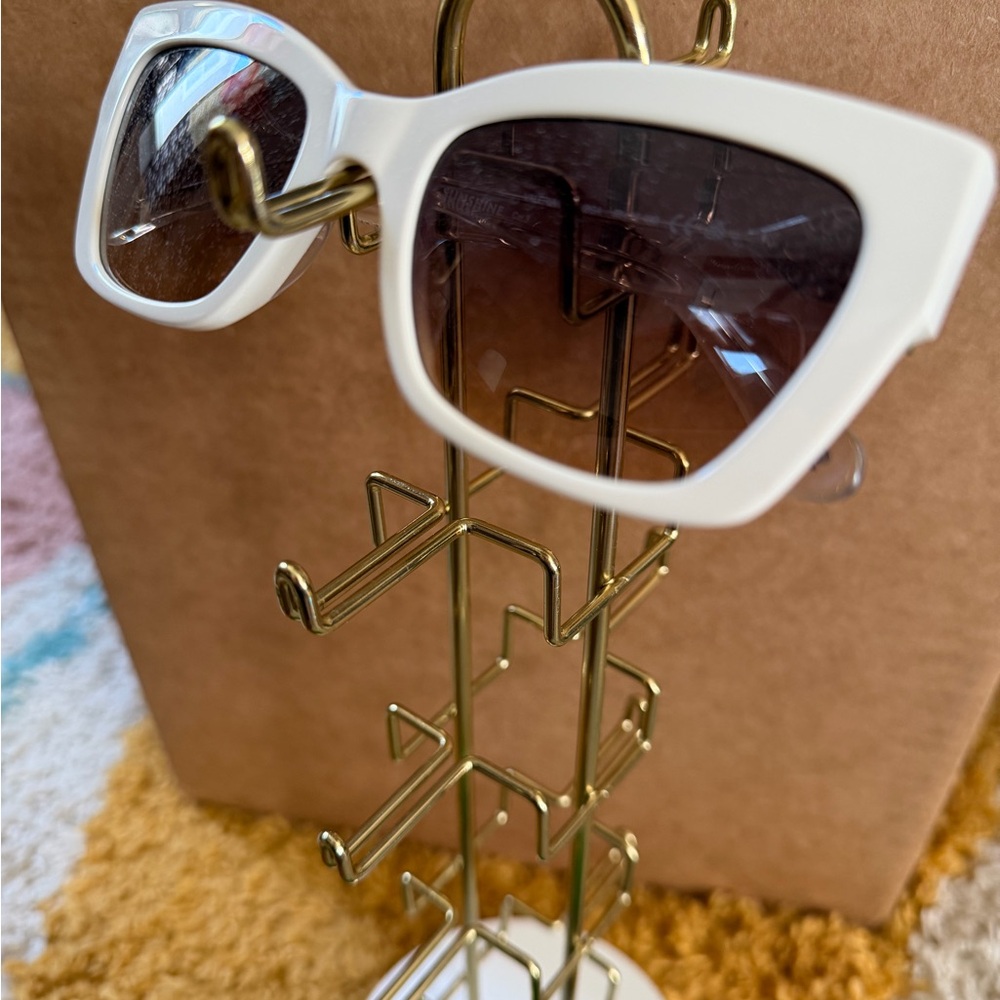Authentic New Kate Spade New York Cat Eye Sunglasses Cream Frame Spade Detail - Picture 3 of 9